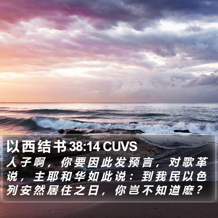 以 西 结 书 38:14 CUVS Bible Study