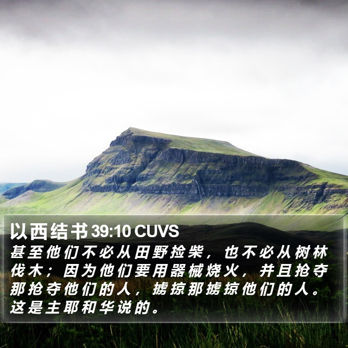 以 西 结 书 39:10 CUVS Bible Study