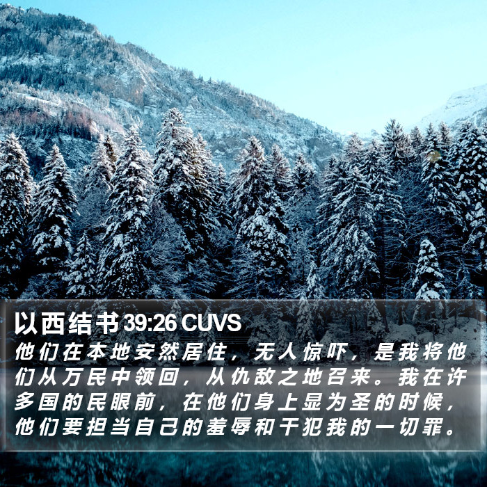 以 西 结 书 39:26 CUVS Bible Study