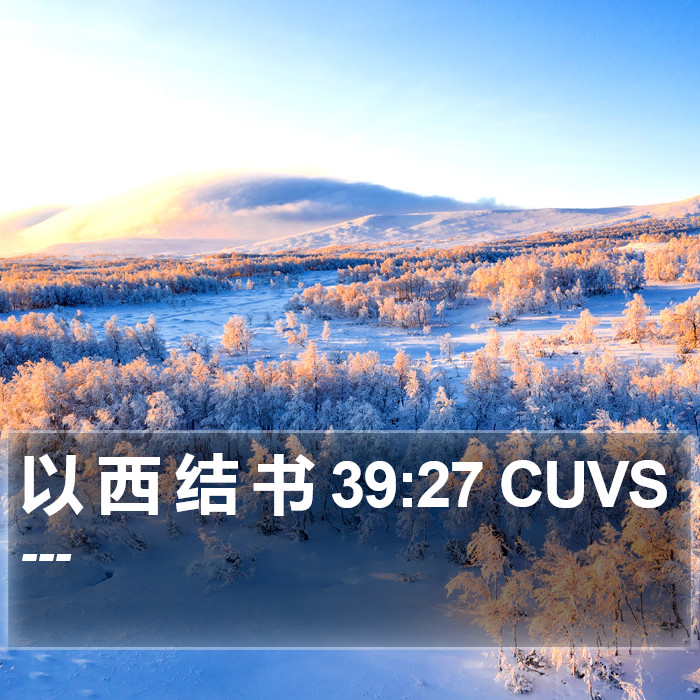 以 西 结 书 39:27 CUVS Bible Study