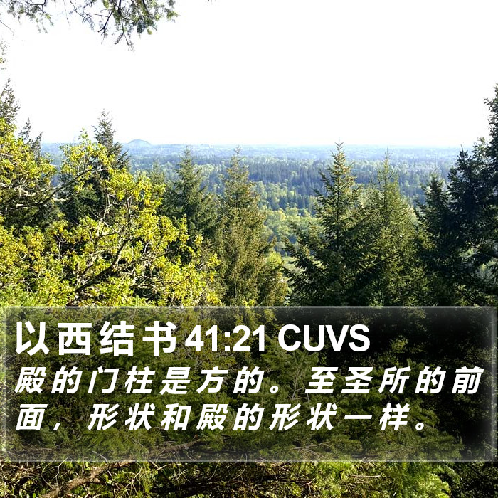 以 西 结 书 41:21 CUVS Bible Study