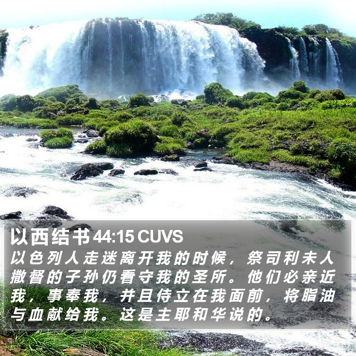 以 西 结 书 44:15 CUVS Bible Study