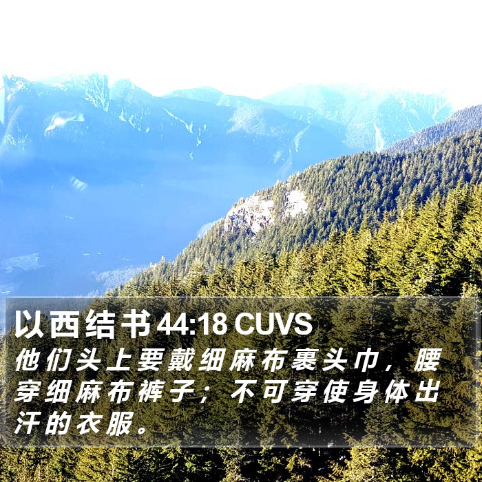 以 西 结 书 44:18 CUVS Bible Study