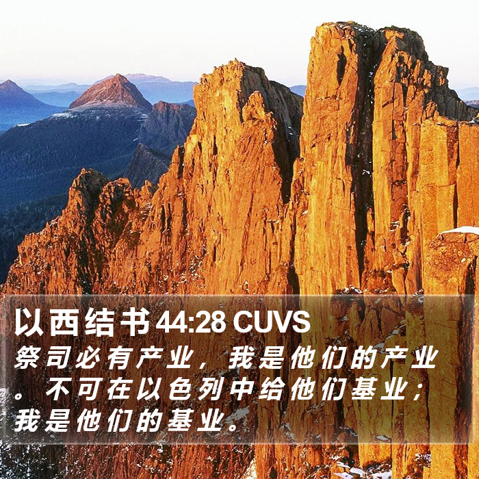 以 西 结 书 44:28 CUVS Bible Study