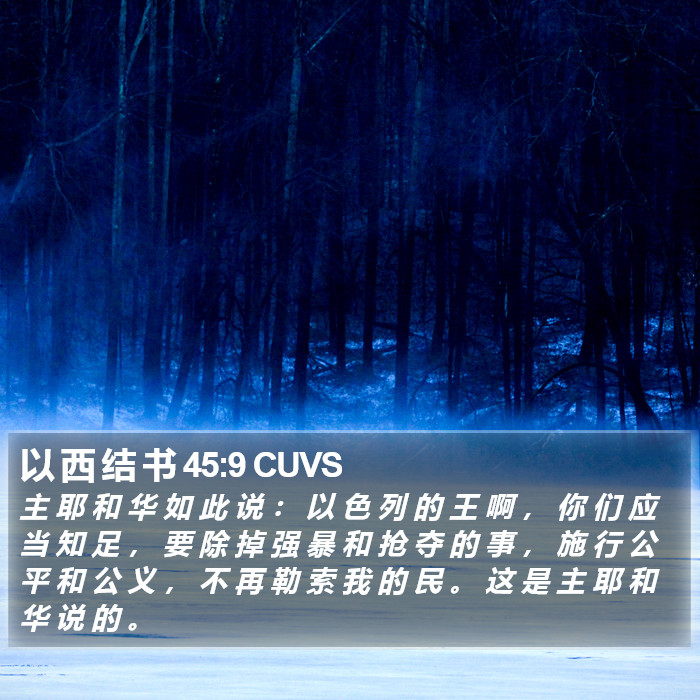 以 西 结 书 45:9 CUVS Bible Study