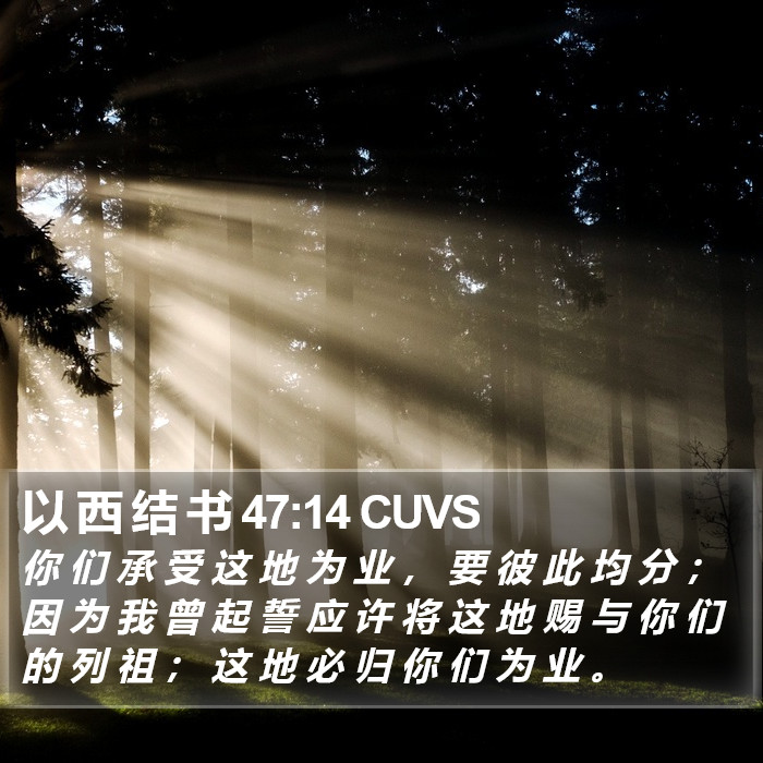 以 西 结 书 47:14 CUVS Bible Study