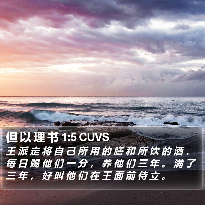 但 以 理 书 1:5 CUVS Bible Study