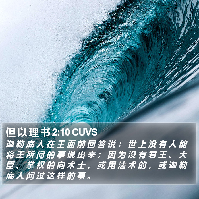 但 以 理 书 2:10 CUVS Bible Study