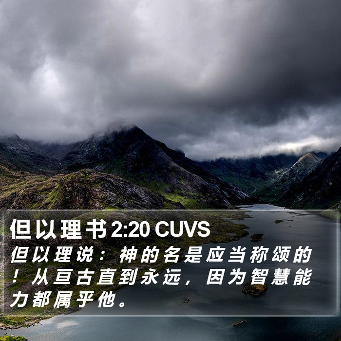 但 以 理 书 2:20 CUVS Bible Study