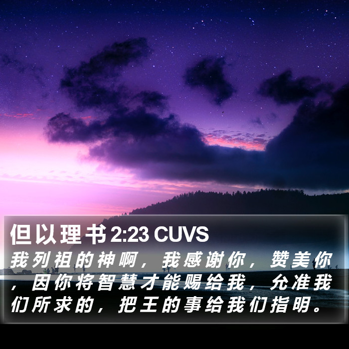 但 以 理 书 2:23 CUVS Bible Study