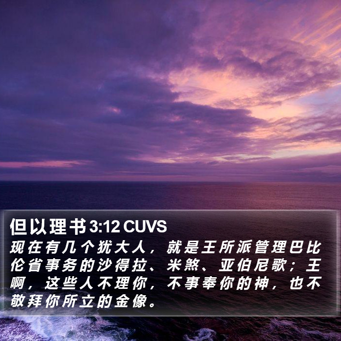 但 以 理 书 3:12 CUVS Bible Study