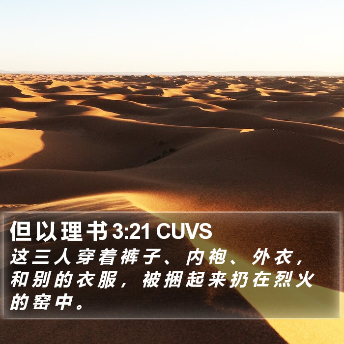 但 以 理 书 3:21 CUVS Bible Study