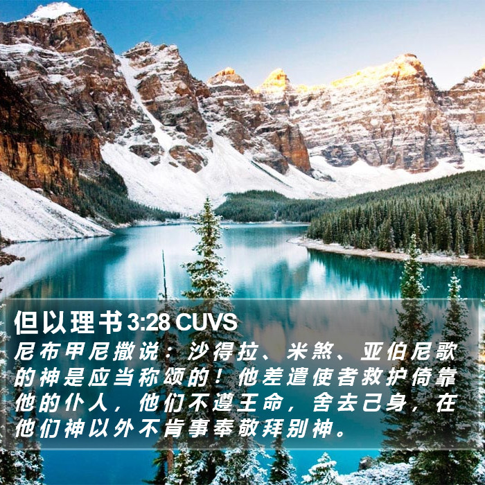 但 以 理 书 3:28 CUVS Bible Study