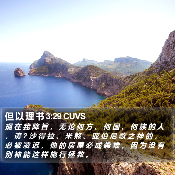 但 以 理 书 3:29 CUVS Bible Study
