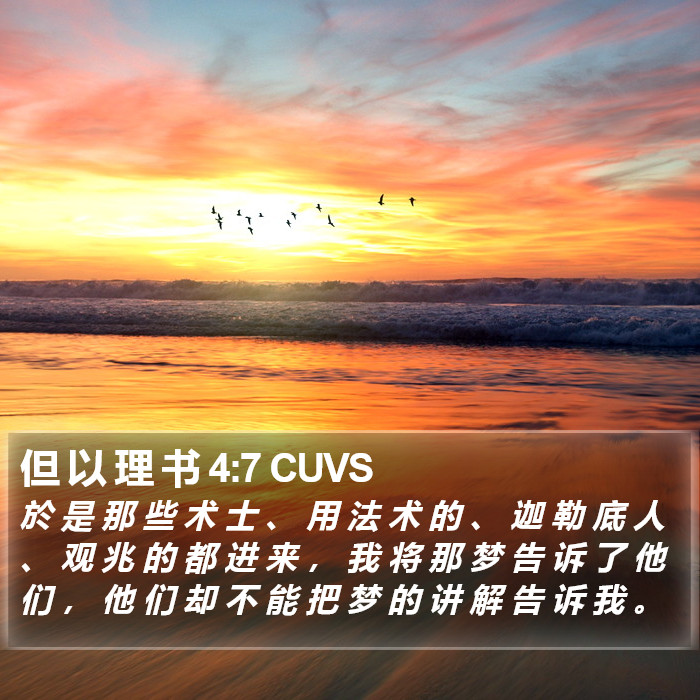 但 以 理 书 4:7 CUVS Bible Study