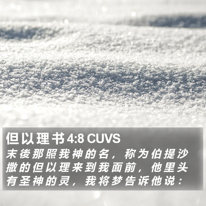 但 以 理 书 4:8 CUVS Bible Study