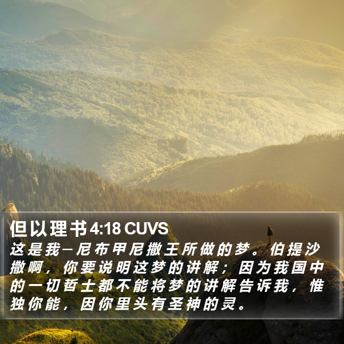 但 以 理 书 4:18 CUVS Bible Study