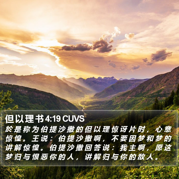 但 以 理 书 4:19 CUVS Bible Study