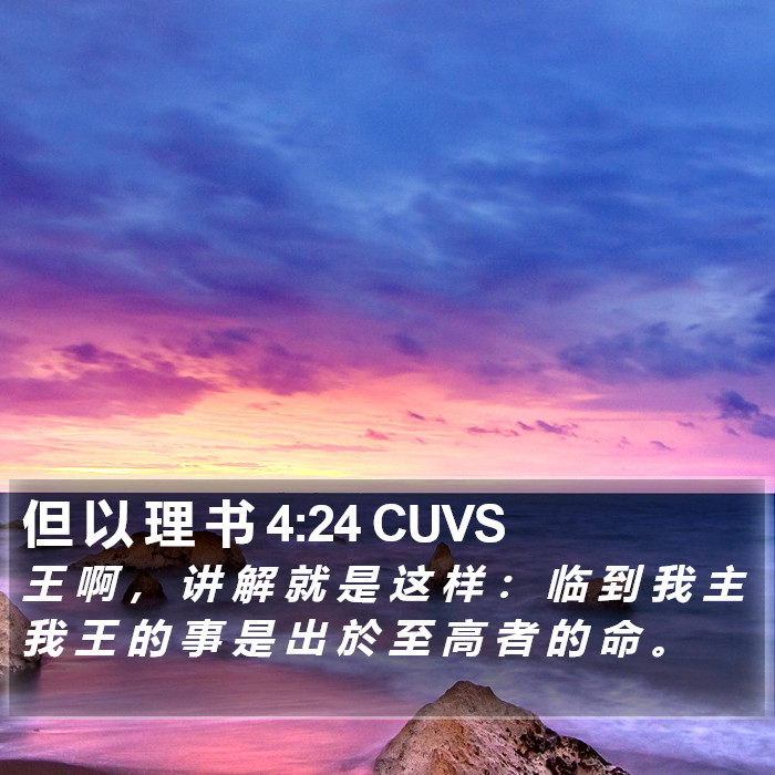 但 以 理 书 4:24 CUVS Bible Study