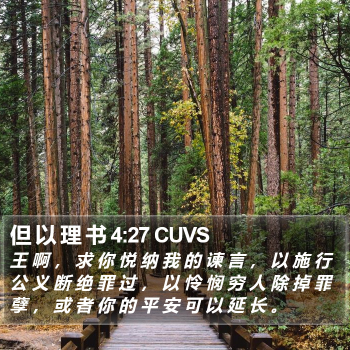 但 以 理 书 4:27 CUVS Bible Study