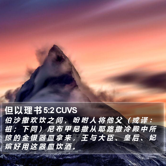 但 以 理 书 5:2 CUVS Bible Study