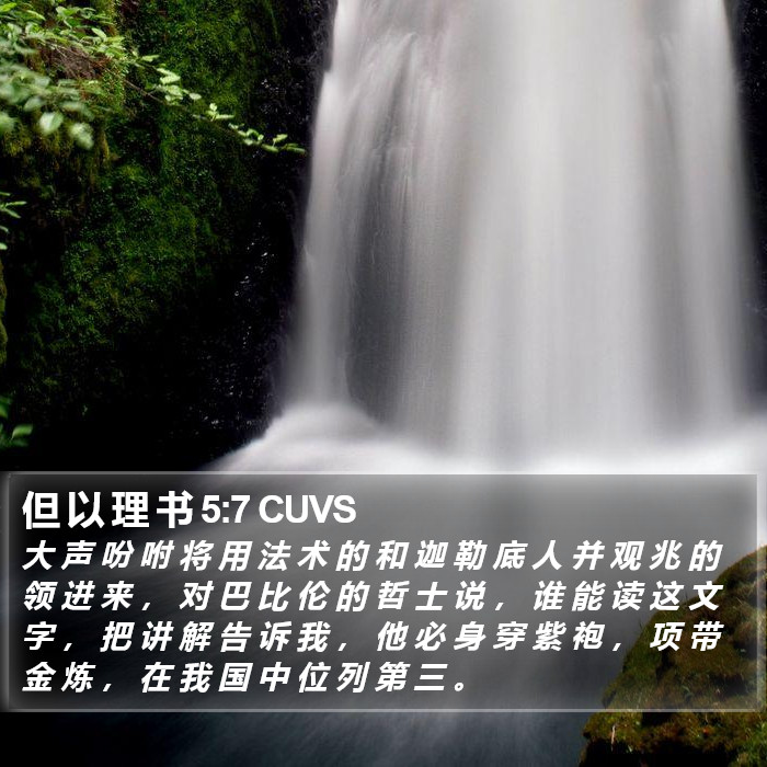 但 以 理 书 5:7 CUVS Bible Study