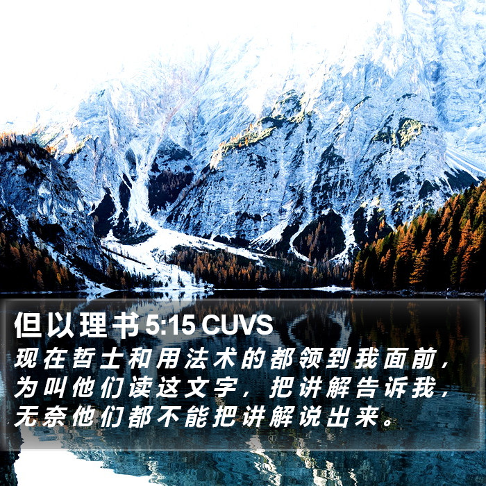 但 以 理 书 5:15 CUVS Bible Study