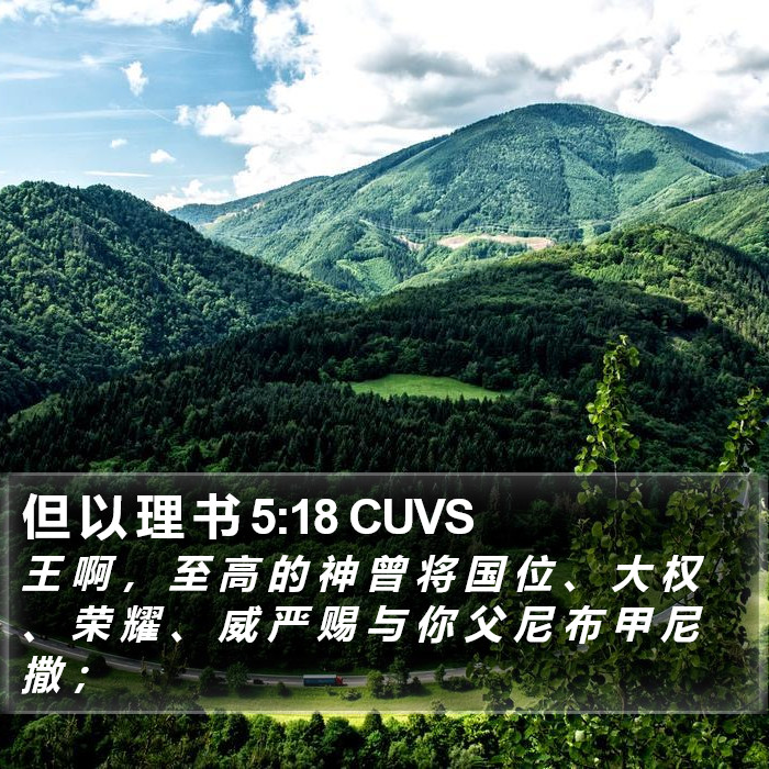 但 以 理 书 5:18 CUVS Bible Study