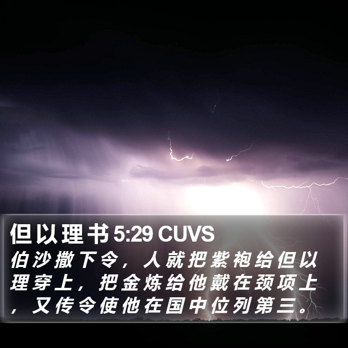但 以 理 书 5:29 CUVS Bible Study