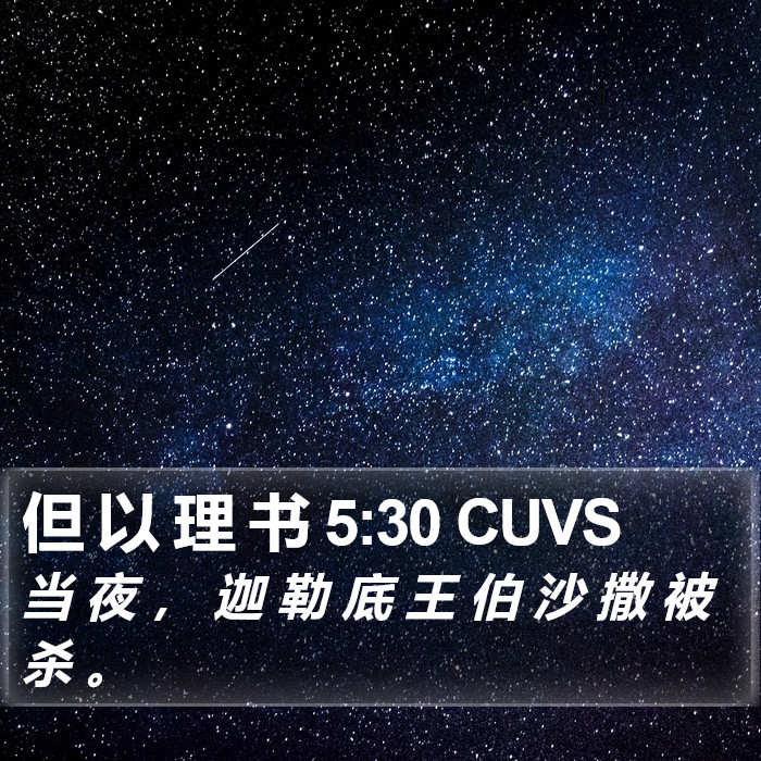 但 以 理 书 5:30 CUVS Bible Study