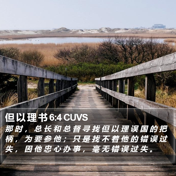 但 以 理 书 6:4 CUVS Bible Study