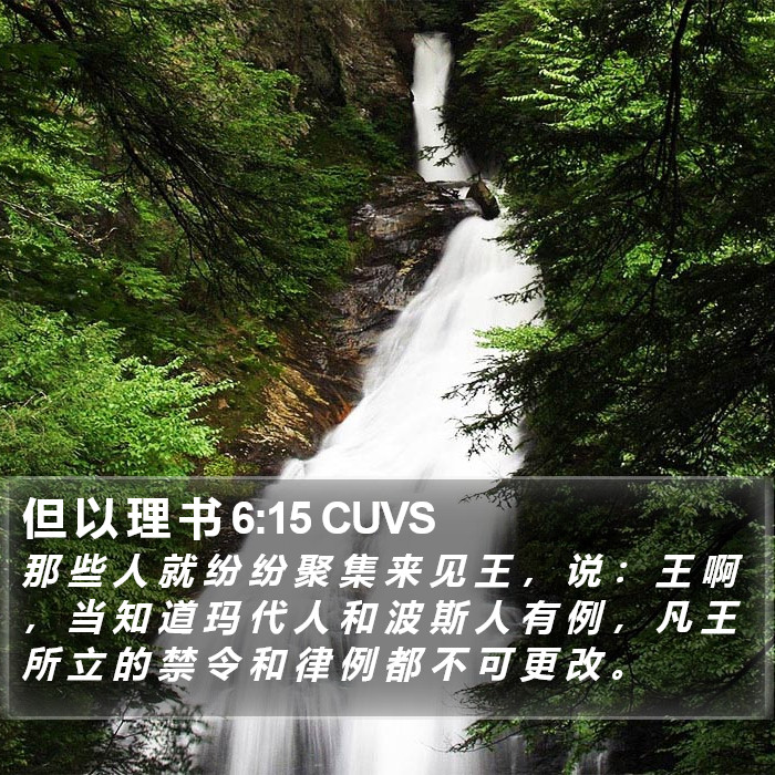 但 以 理 书 6:15 CUVS Bible Study