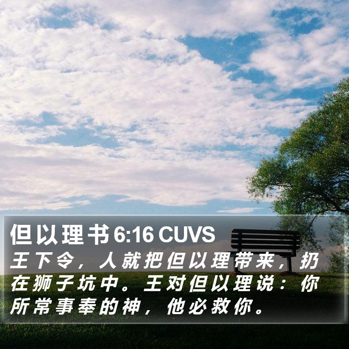但 以 理 书 6:16 CUVS Bible Study