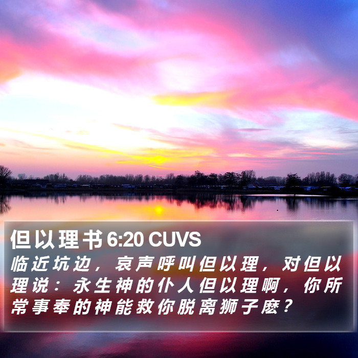 但 以 理 书 6:20 CUVS Bible Study