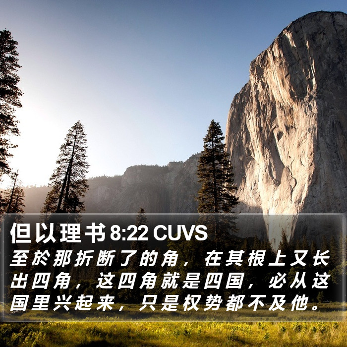 但 以 理 书 8:22 CUVS Bible Study
