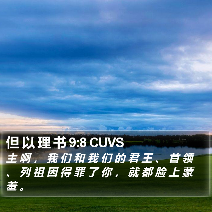 但 以 理 书 9:8 CUVS Bible Study