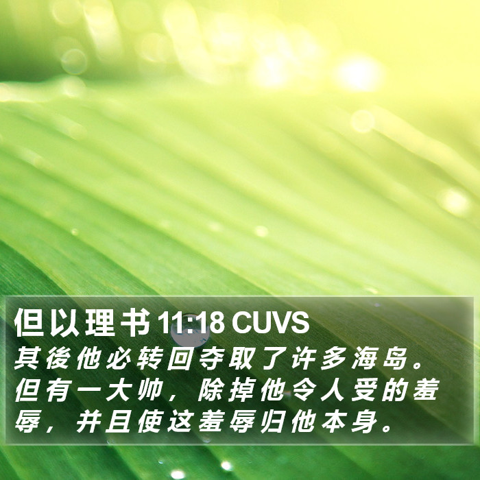 但 以 理 书 11:18 CUVS Bible Study