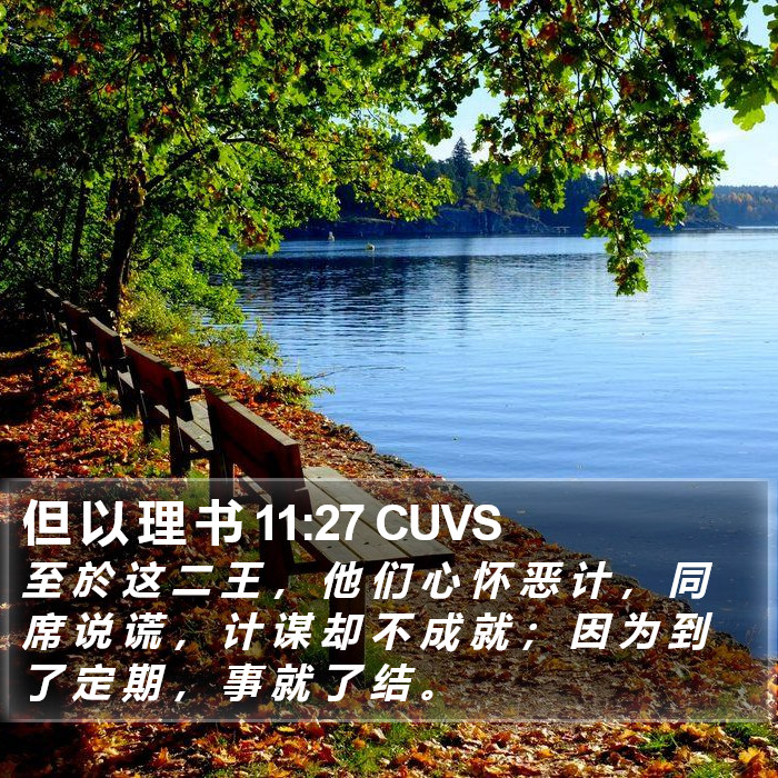 但 以 理 书 11:27 CUVS Bible Study