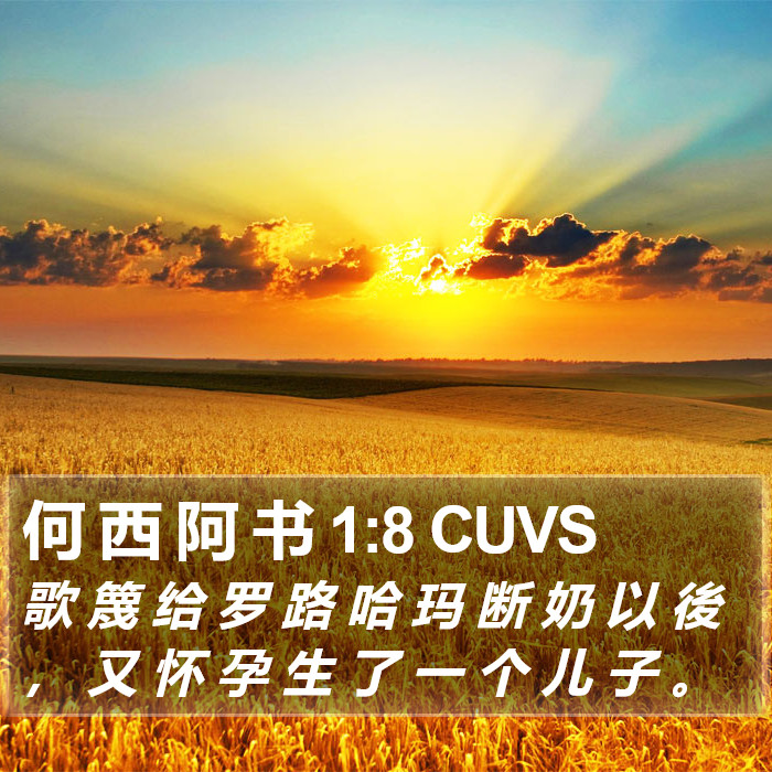 何 西 阿 书 1:8 CUVS Bible Study