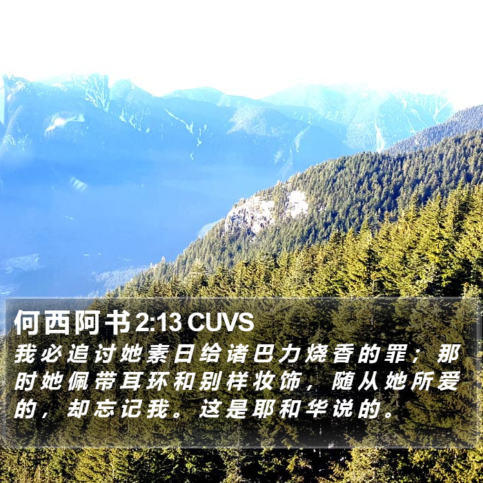 何 西 阿 书 2:13 CUVS Bible Study