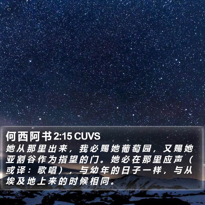 何 西 阿 书 2:15 CUVS Bible Study