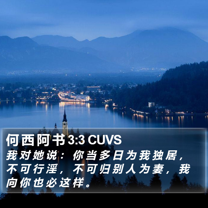 何 西 阿 书 3:3 CUVS Bible Study