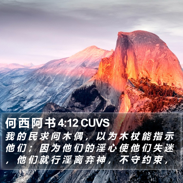 何 西 阿 书 4:12 CUVS Bible Study