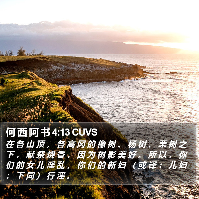 何 西 阿 书 4:13 CUVS Bible Study