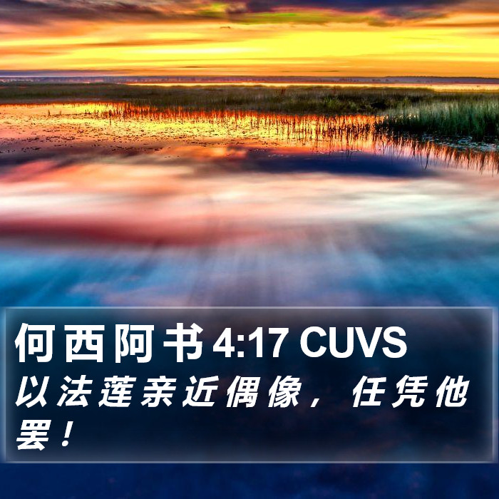 何 西 阿 书 4:17 CUVS Bible Study