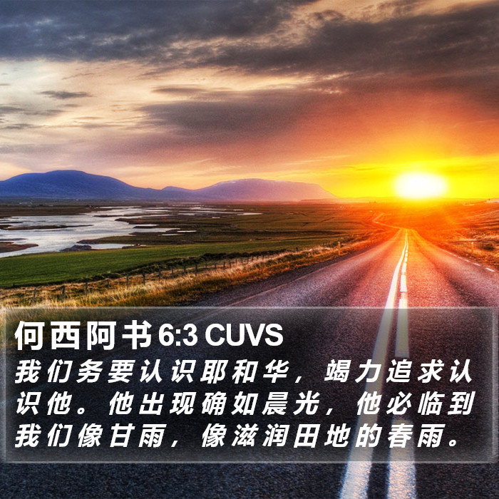 何 西 阿 书 6:3 CUVS Bible Study