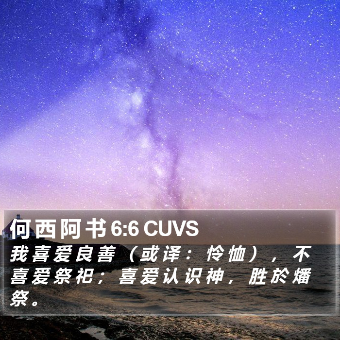 何 西 阿 书 6:6 CUVS Bible Study