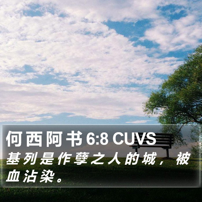 何 西 阿 书 6:8 CUVS Bible Study