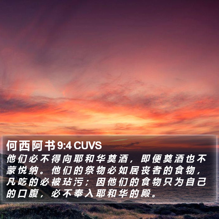 何 西 阿 书 9:4 CUVS Bible Study