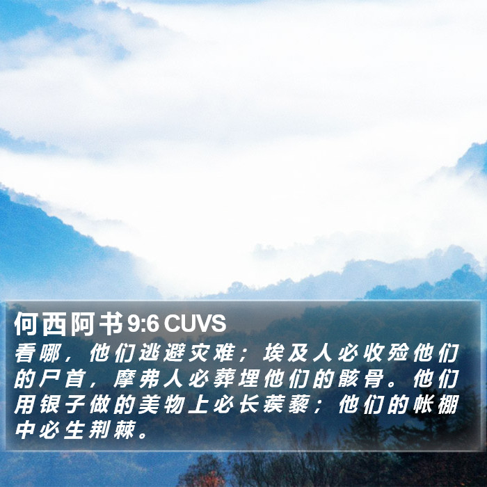 何 西 阿 书 9:6 CUVS Bible Study